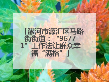 漯河市源汇区马路街街道：“96771”工作法让群众幸福“满格”