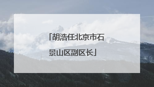 胡浩任北京市石景山区副区长