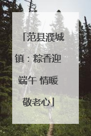 范县濮城镇：粽香迎端午 情暖敬老心