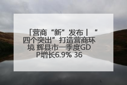 营商“新”发布丨“四个突出”打造营商环境 辉县市一季度GDP增长6.9% 36个重点项目落地