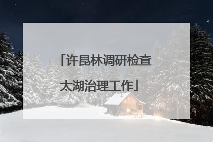 许昆林调研检查太湖治理工作