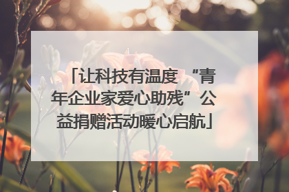让科技有温度 “青年企业家爱心助残”公益捐赠活动暖心启航
