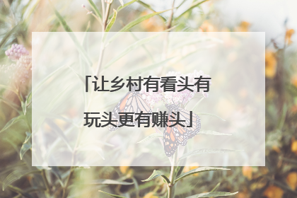 让乡村有看头有玩头更有赚头