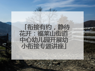 衔接有约，静待花开：福莱山街道中心幼儿园开展幼小衔接专题讲座