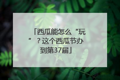 西瓜能怎么“玩”？这个西瓜节办到第37届
