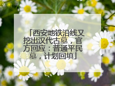 西安地铁沿线又挖出汉代古墓，官方回应：普通平民墓，计划回填