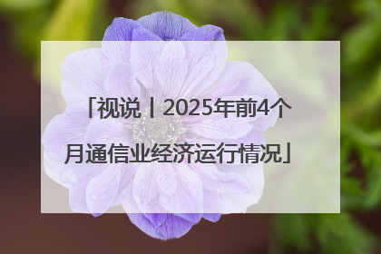 视说丨2025年前4个月通信业经济运行情况
