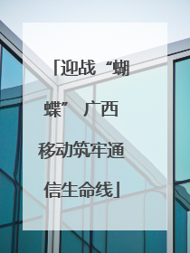 迎战“蝴蝶” 广西移动筑牢通信生命线