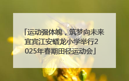 运动强体魄，筑梦向未来 宜宾江安蟠龙小学举行2025年春期田径运动会