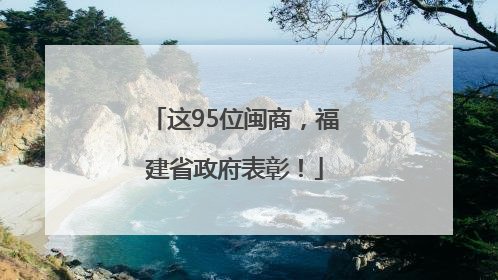 这95位闽商，福建省政府表彰！