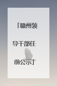 赣州领导干部任前公示
