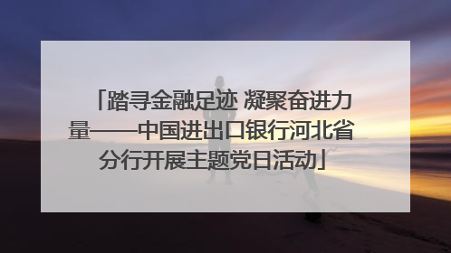 踏寻金融足迹 凝聚奋进力量——中国进出口银行河北省分行开展主题党日活动