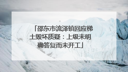 邵东市流泽镇回应梯土毁坏质疑：上级未明确答复而未开工