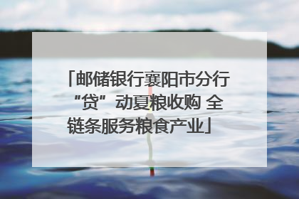 邮储银行襄阳市分行“贷”动夏粮收购 全链条服务粮食产业