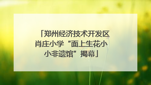 郑州经济技术开发区肖庄小学“面上生花小小非遗馆”揭幕