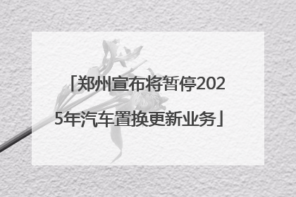 郑州宣布将暂停2025年汽车置换更新业务