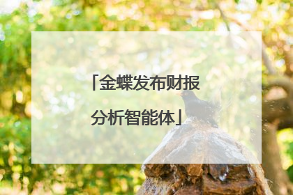 金蝶发布财报分析智能体