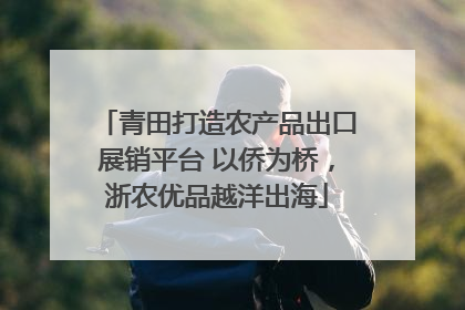 青田打造农产品出口展销平台 以侨为桥，浙农优品越洋出海