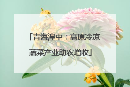 青海湟中：高原冷凉蔬菜产业助农增收