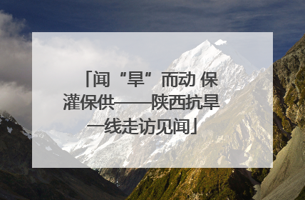闻“旱”而动 保灌保供——陕西抗旱一线走访见闻