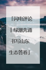 闪电评论丨绿潮奔涌 书写山东生态答卷