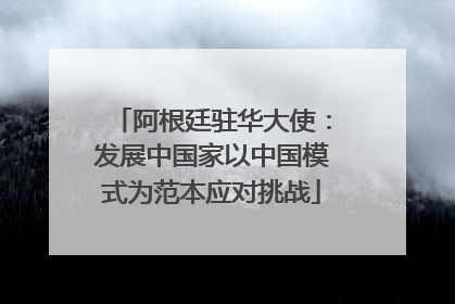阿根廷驻华大使：发展中国家以中国模式为范本应对挑战