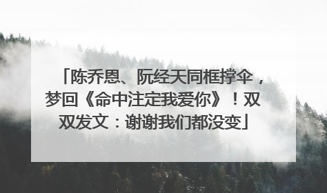 陈乔恩、阮经天同框撑伞，梦回《命中注定我爱你》！双双发文：谢谢我们都没变