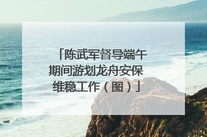 陈武军督导端午期间游划龙舟安保维稳工作（图）