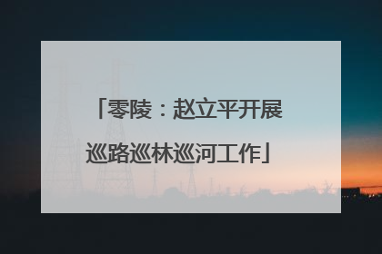 零陵：赵立平开展巡路巡林巡河工作