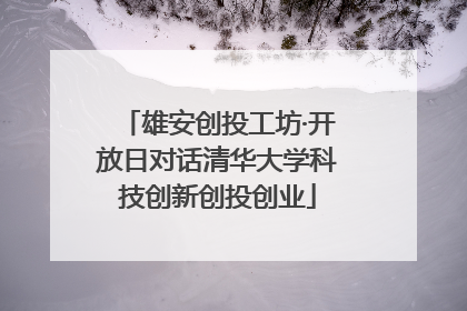 雄安创投工坊·开放日对话清华大学科技创新创投创业
