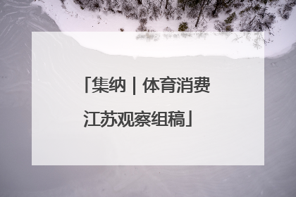 集纳｜体育消费江苏观察组稿