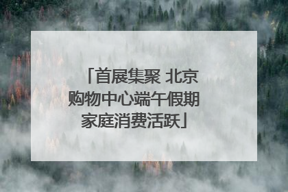 首展集聚 北京购物中心端午假期家庭消费活跃