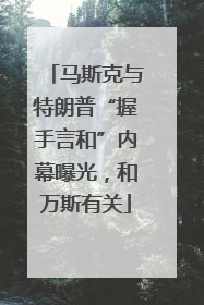 马斯克与特朗普“握手言和”内幕曝光，和万斯有关