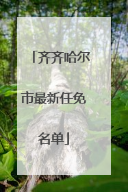 齐齐哈尔市最新任免名单