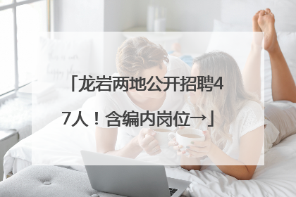 龙岩两地公开招聘47人！含编内岗位→