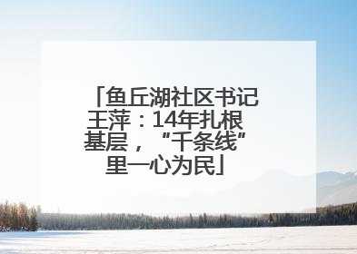 鱼丘湖社区书记王萍：14年扎根基层，“千条线”里一心为民