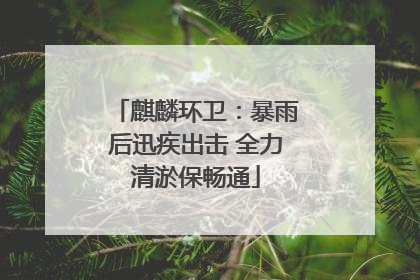 麒麟环卫：暴雨后迅疾出击 全力清淤保畅通
