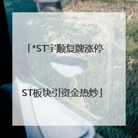 *ST宇顺复牌涨停 ST板块引资金热炒