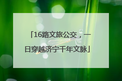 16路文旅公交，一日穿越济宁千年文脉