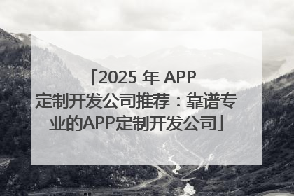 2025 年 APP 定制开发公司推荐：靠谱专业的APP定制开发公司