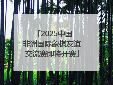 2025中国-非洲国际象棋友谊交流赛即将开赛