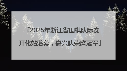 2025年浙江省围棋队际赛开化站落幕，嘉兴队荣膺冠军